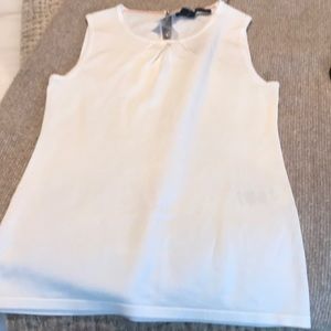 White sleeveless top